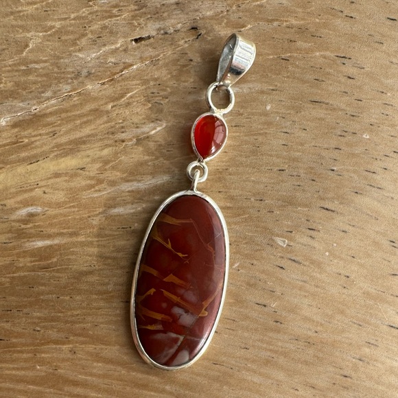 NWOT Sundance Red Dirt Road Pendant Noreena Jasper Carnelian Sterling Silver